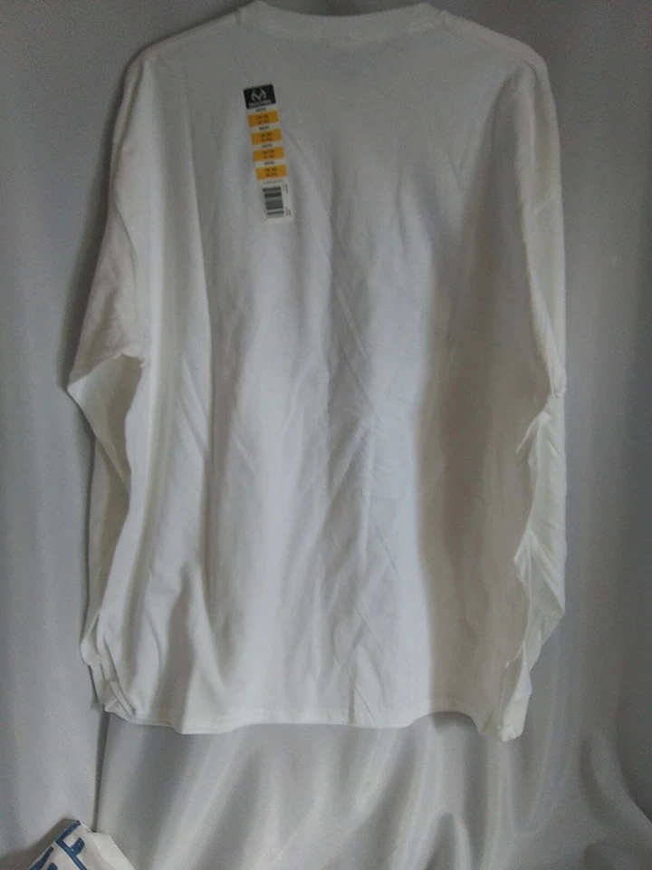  Mens Realtree Outfitters Long-Sleeve Shirt NWT White/Blue Delta Pro Weight L - Image 4 of 4