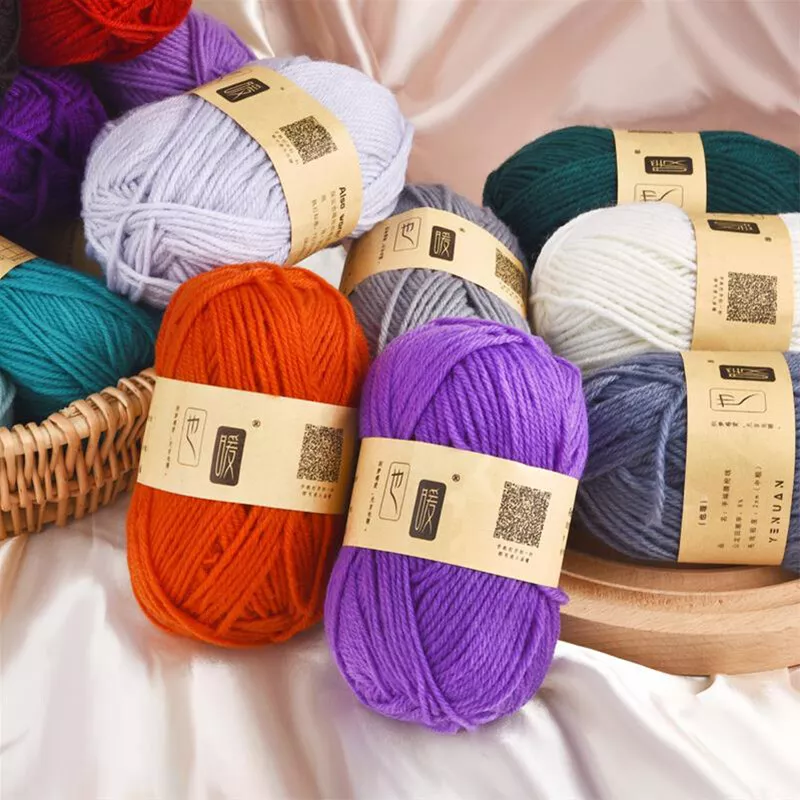 Knitting wool Crochet Soft Baby 4 Ply Bamboo Milk Cotton Acrylic Yarn  56Colors