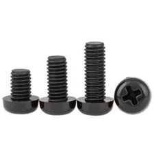 2.5mm / M2.5 Black Nylon Plastic Pan Round Head Phillips Machine Screws