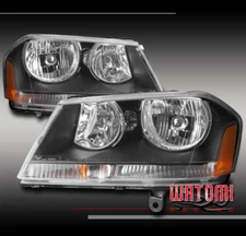 FOR 08-14 DODGE AVENGER CRYSTAL STYLE HEADLIGHTS HEADLAMPS LAMPS ASSEMBLY BLACK