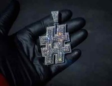 3Ct Round Cut Real Moissanite Customize Any Letter Pendant 14K White Gold Plated