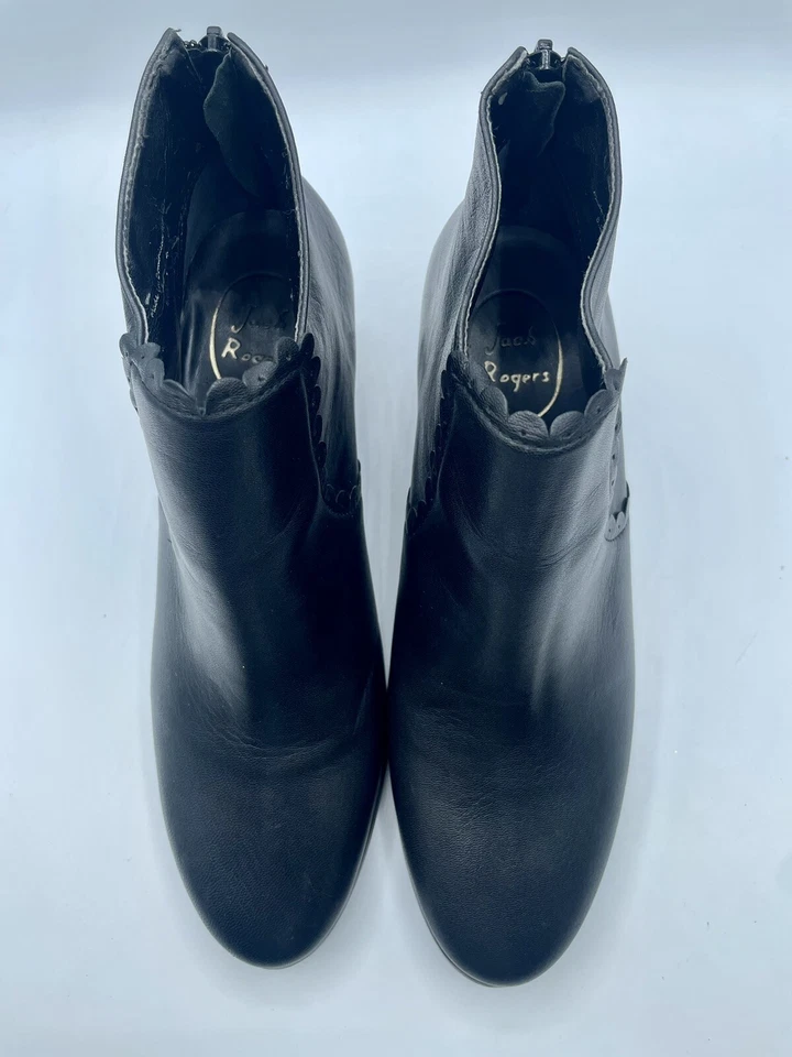 Jack Rogers Women’s Black leather booties With Wedge Heel Size 8.5 - Image 4 of 4