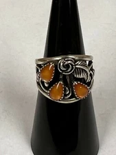Wheeler Mfg Sterling Silver and Three Stone Southwestern Ring Size 6