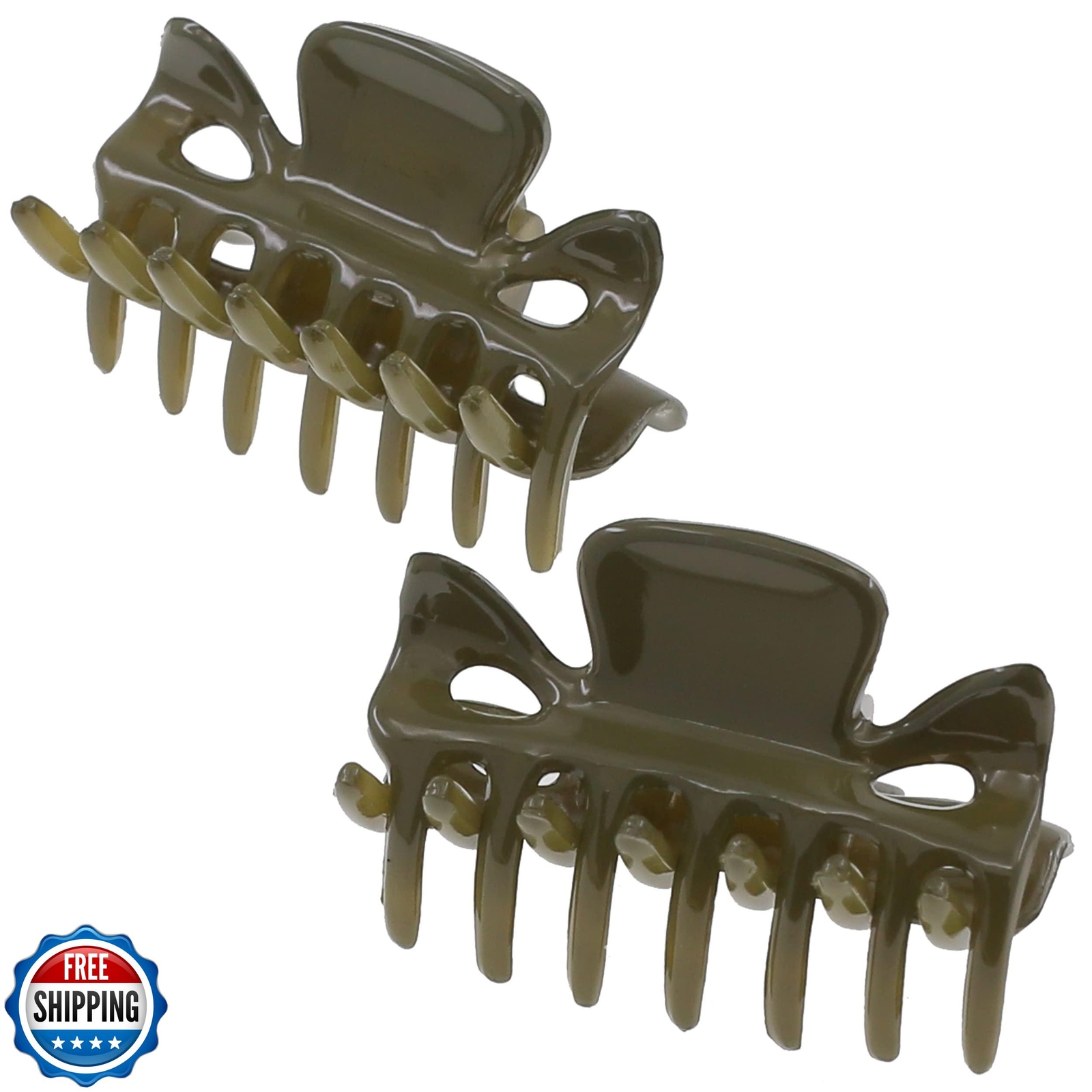 Camila Paris CP3510 1.5 Inch French Hair Clips for Women and Girls Set of 2 Green