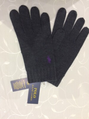 Polo Ralph Lauren Herren Handschuhe Grau 100% Wolle