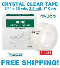 6 ULINE General Purpose 3/4" width 2.0 mil Clear Office / Wrapping Tape Rolls