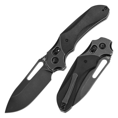 KT1099V2 Kansept Quasar Cross Bar Lock Folding Knife Drop Point 154CM Stainless