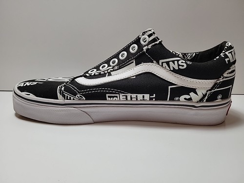 VANS Old Skool AOP Logo Zapatos Para Hombres 7 Blanco y Negro Mujer 8.5 Nuevos Sin Caja - Imagen 4 de 14