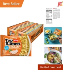 Classic Top Ramen Noodles, Chicken Flavor – 24 x 3-Oz Packs Without Added MSG