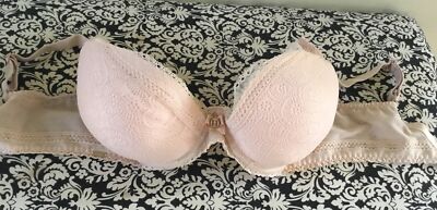 CHANTELLE Festivité Lace Plunge Bra in Beige Blush Size 36 DDD