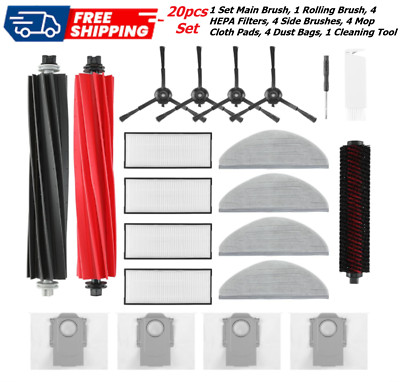 20pcs S8 Accessories Part for Roborock S8 Pro Ultra Robot Vacuum Cleaner Set