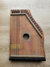 Antique Menzenhauer Zither Guitar - Stringed - American Eagle Emblem Four Flags