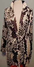 PrettyLittleThing Women's Size 6 Black & Cream Satin Print Blazer Short Dress