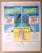 1949 SWIFTS CLEANSER Magazine AD~KAYLAN SPATULETTE/Spatula Offer~EVERSHARP SHEAR