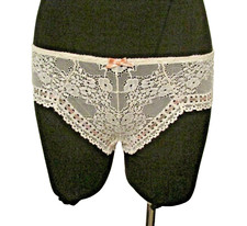 Oscar De La Renta Pink Label 18-220 Floral Lace Hi Cut Brief Bikini Pantie Small
