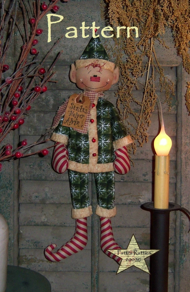 Primitive Patti's Ratties Santa's Helper Alvin Elf Doll Paper Pattern #210