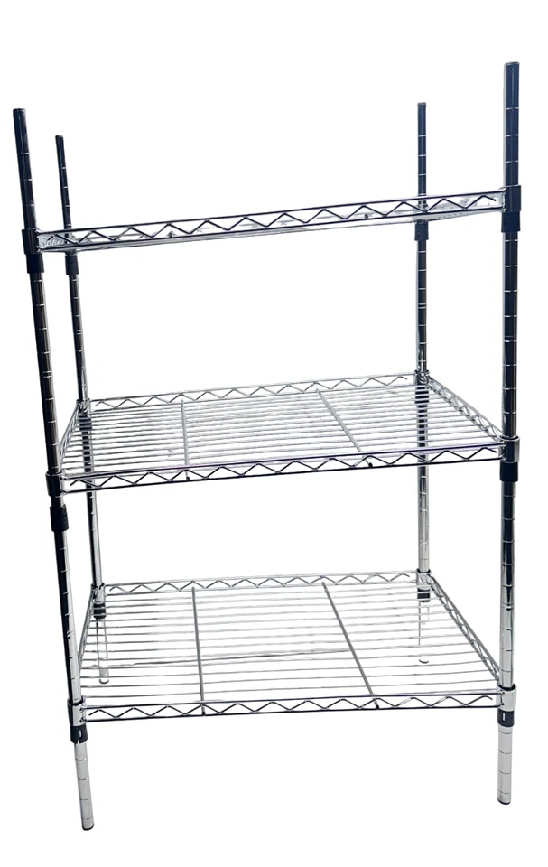 Apollo Hardware Chrome 3-Tier Wire Shelving Unit 20 x12 x 20" with Shelf Liner - Image 4 of 4