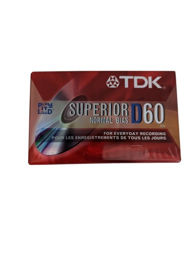 Sealed TDK Superior D60 Normal Bias Blank Audio Cassette Tape "Play It Loud" - Picture 1 of 2