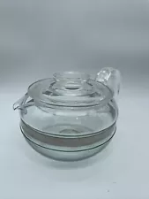 VTG Pyrex Flameware Glass Tea Pot Coffee 8336 And Lid 7759 USA Made 6 Cup