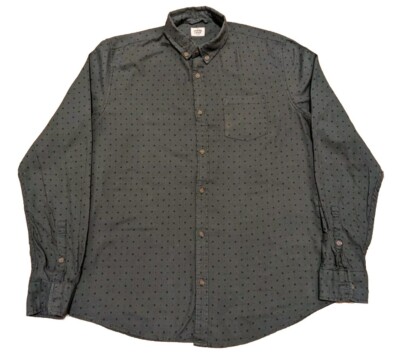 Marine Layer Stretch Cotton Long Sleeve Button Down  Green ''Marge'' Medium/Large
