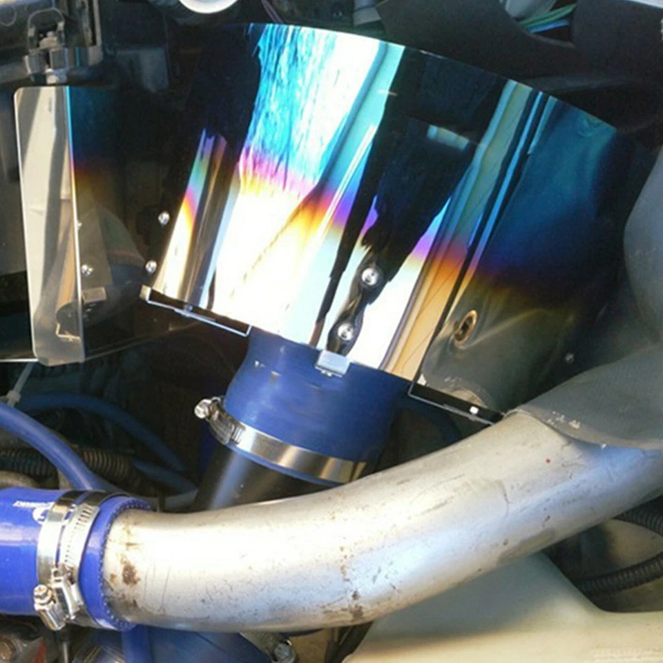 Universal 2.5-5.5" Car Cone Stainless Steel Heat Shield Air Intake Filter Covers - Image 4 of 4