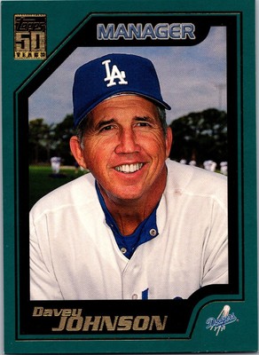 2001 Topps Baseball Manager #340 Davey Johnson Los Angeles Dodgers 