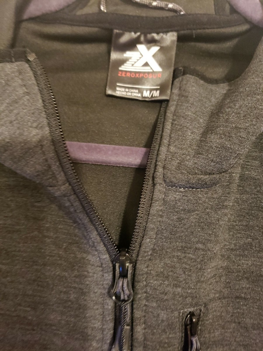 ZX Zeroxposur Mens HOODED SWEAT JACKET BLK HTHR. SIZE M | eBay