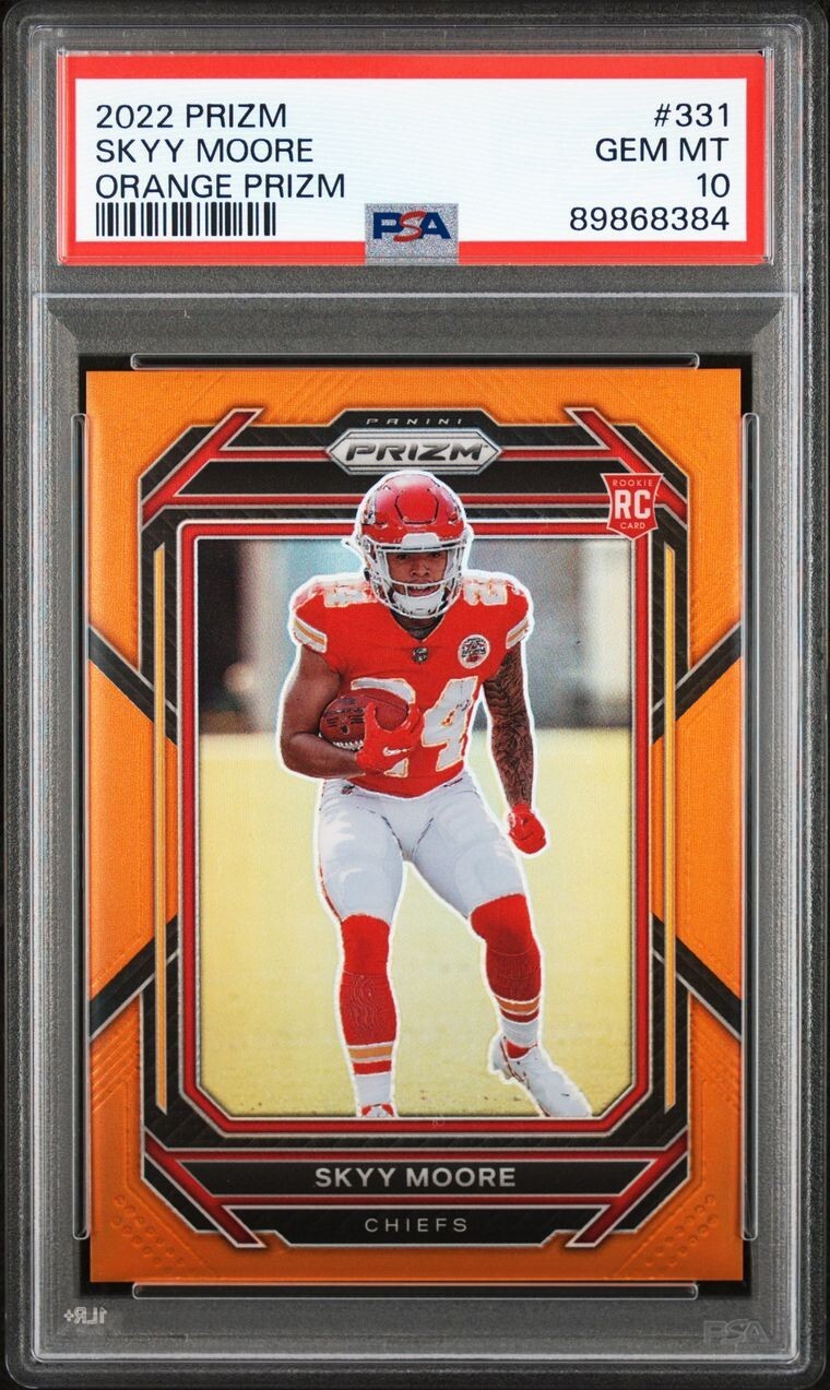 2022 Panini Prizm Skyy Moore #331 Orange /249 PSA 10 GEM MT Rookie RC