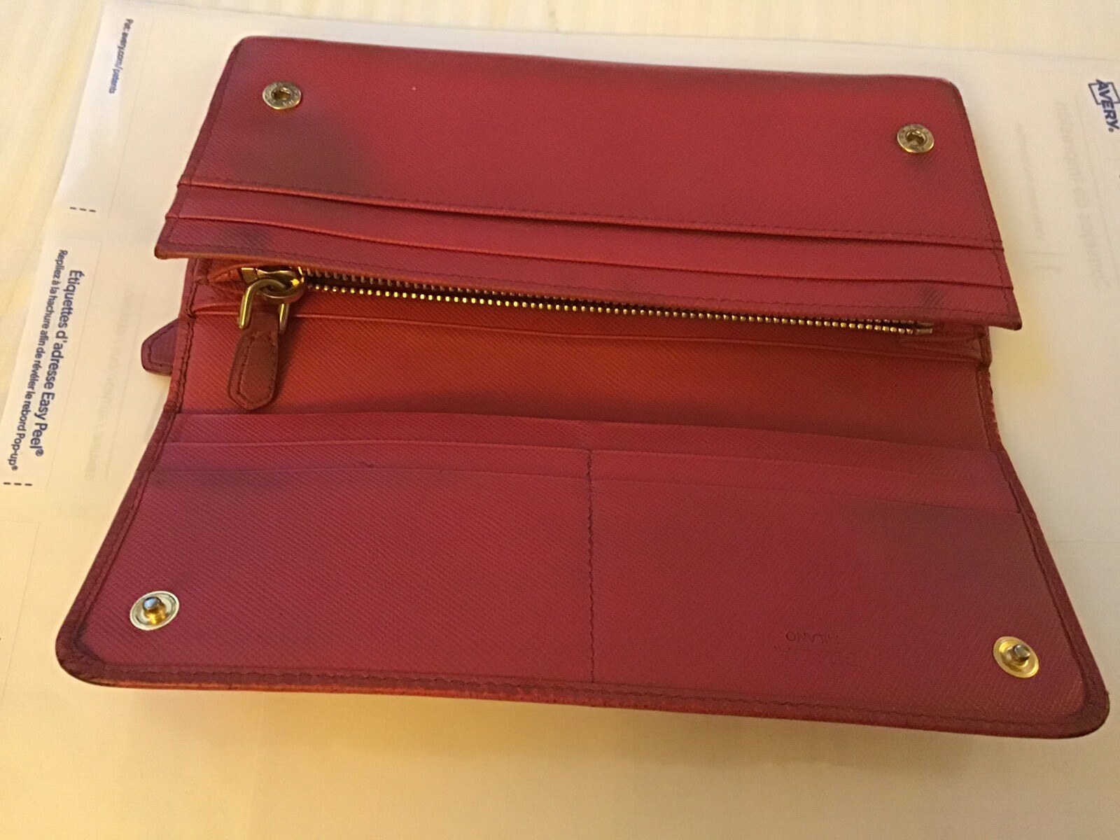 Preowned Prada Milano Italy Continental Ladies Waller Gem