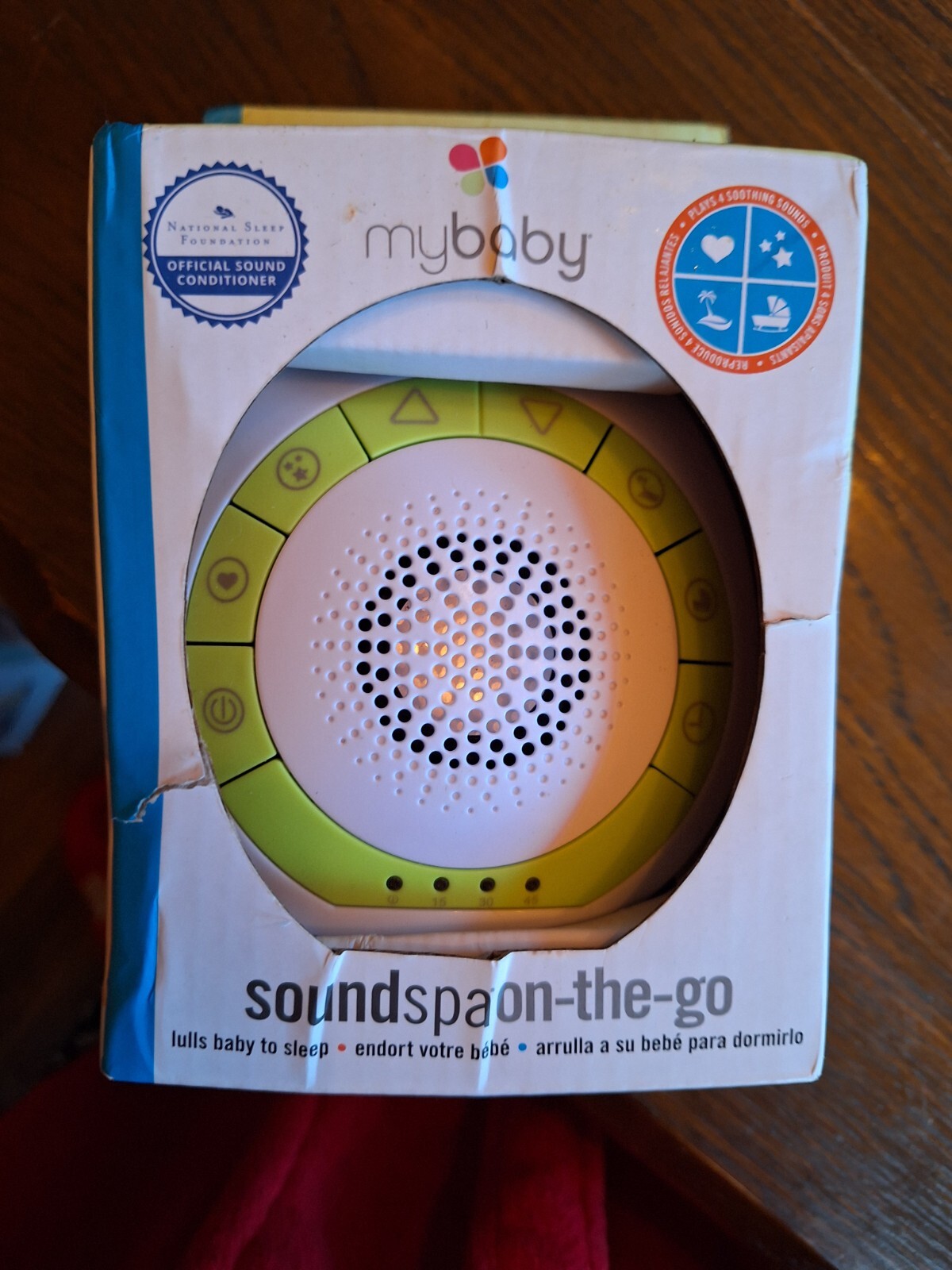 MyBaby Baby Sound Machine, White Noise Machine for Baby, White/Green-image