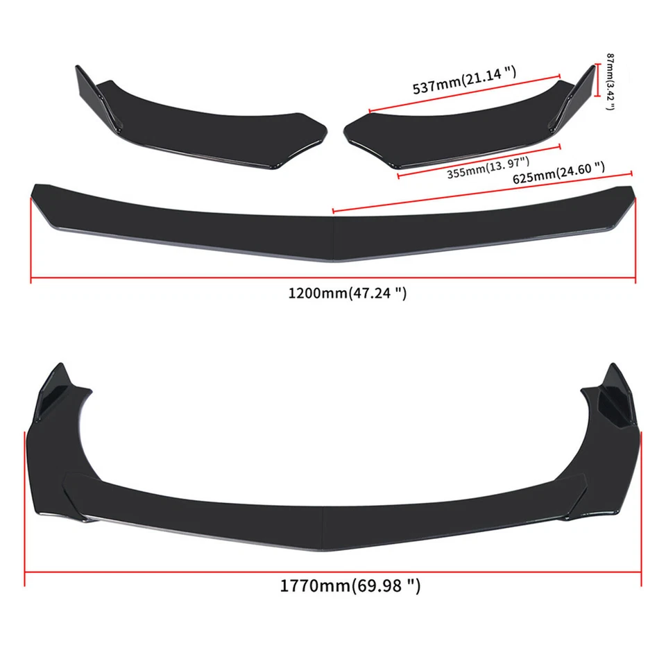 For MINI Cooper R50 R53 R56 R58 R60 F56 Front Bumper Lip Splitter Spoiler Glossy Foto 3 de 4