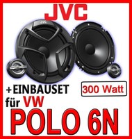 VW Polo 6N Front - JVC Lautsprecher TÜR Vorne 16Cm Boxen 160Mm 300Watt Einbauset