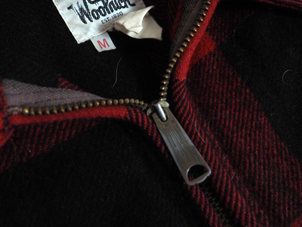 VTG 60s WOOLRICH Red Black Buffalo Plaid Wool Zip Mackinaw VTG 60s WOOLRICH Red Black Buffalo Plaid Wool Zip Mackinaw
