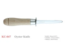 Kanetsune Seki Japan KC-047 420J2 Beech Wood Stainless Steel 95mm Oyster Knife