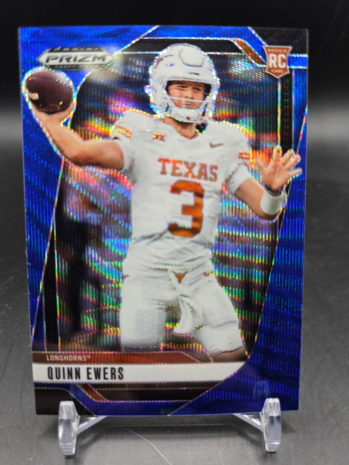 2025 Prizm Draft Picks - Quinn Ewers #126 - Blue Wave 214/299 - Texas