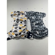 BumGenius Cloth Diaper Lot of 2 Dapper Hat  Damask Prints Adjustable Snaps