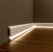 Skirting Board White LED 10cm High ASL-001 Skirting Modern Waterproof 1 Metre Long