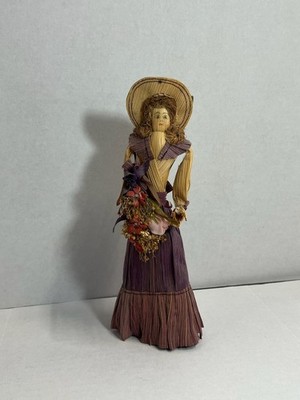 Unique and Gorgeous Female Corn Husk Doll 9.5 inch