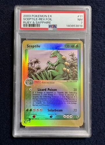 2003 Pokemon EX Ruby & Sapphire Sceptile Reverse Foil Holo 11/109 PSA 7 NM