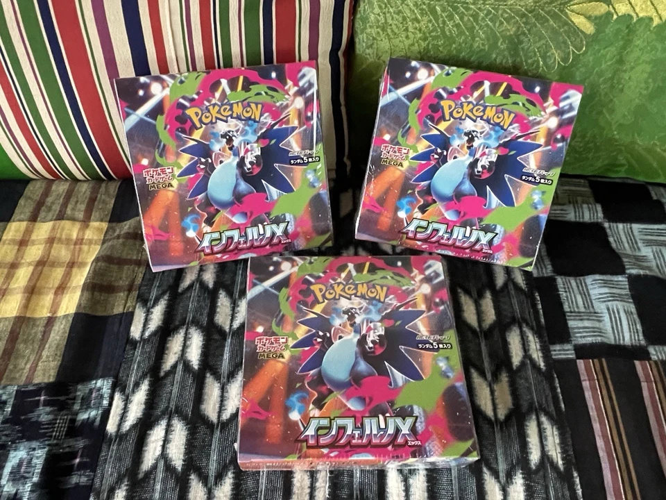 3 x CAJA Sellada Inferno X DE JPN Llamas Fantasmales Pokemon Centro SIN ESTUCHE