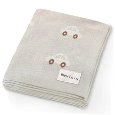 Baby Receiving Blanket for Boys 100% Cotton Buttery Soft Cozy Cars - Oat