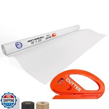 White Kraft Paper Roll 48" x 1200" 100 feet with Cutter- USA-Ma