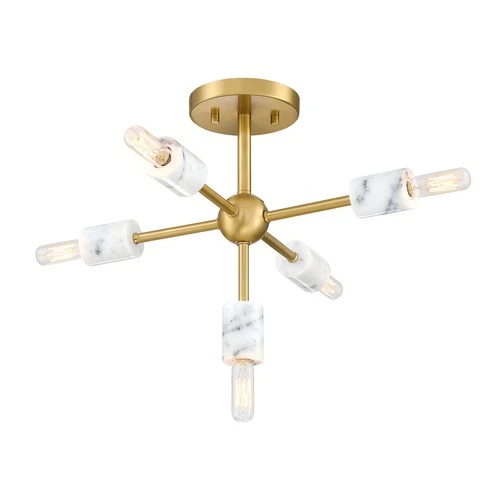 Designers Fountain D304C-SF Star Dust 5 Light 17"W Semi-flush - Gold - Picture 2 of 5