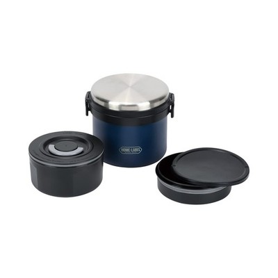 PEARL METAL Lunch Jar 1000 Bowl, Stainless Steel, Navy Blue, HB-5666