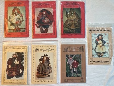 7 Vintage Patterns Heartwarmers Anni Abigale Dolls, Katie s Homespun Dear Diary