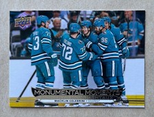 2025-26 Tim Hortons MM-7 Macklin Celebrini Monumental Moments San Jose Sharks