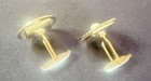 Vintage Gold Tone Cufflinks With Faux Pearl — photo 2