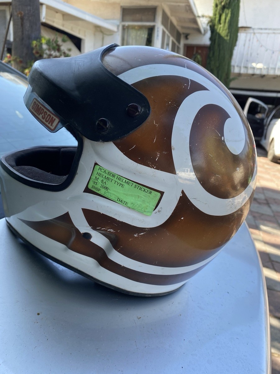 Simpson Racing Vintage Motorcycle Helmet 90s Open Face Head Gear