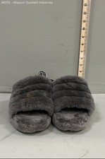 UGG Fluff Yeah Slide Charcoal Grey Sheepskin Slipper Women's Size 9