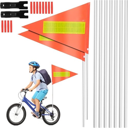 Fahrrad Fahne Wimpel Fahrradfahne Verkehr Sicherheit für Radfahrer orange 2 Stk - Bild 3 von 19